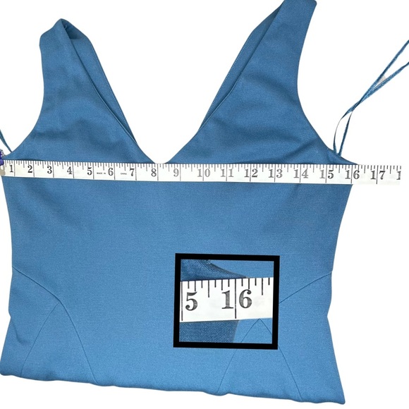 Ralph Lauren Blue Label (Medium NWT} - Blue V-Neck Fit & Flare Dress - Picture 15 of 16